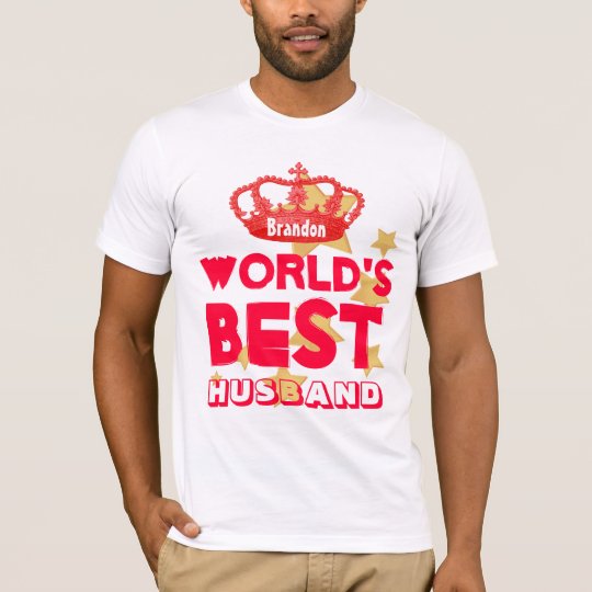 Camiseta Corona y estrellas rojas V10 del mejor MARIDO del