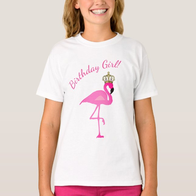 Camiseta coronada del chica del cumpleaños del (Anverso)