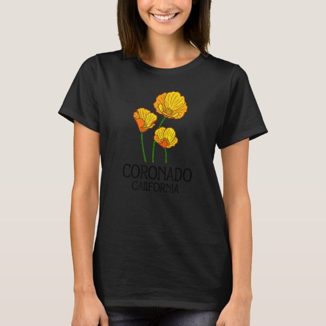 Camiseta Coronado California CA Poppy Flower State City (Anverso)
