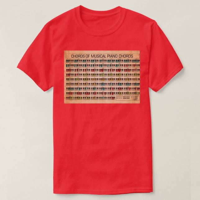 Camiseta Coros de cuerdas de piano musicales (Diseño del anverso)
