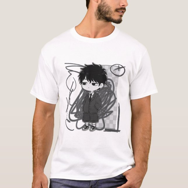 Camiseta Corporate Burnout Relatable Chibi Boy Suit Illustr (Anverso)