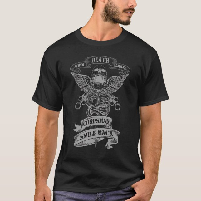 Camiseta Corpsman Sonríe 8404 Para Corpsman Veterano (Anverso)