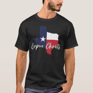 Camiseta Corpus Christi, Texas Flag Map Men's Black