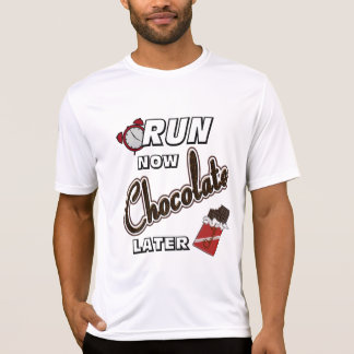 Camiseta Corre ahora chocolate más tarde Sport-Tek SS