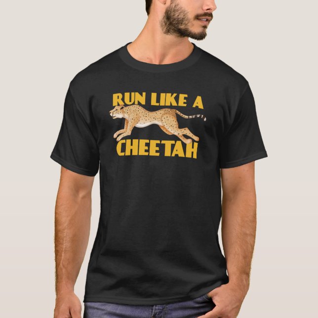 Camiseta Corre Como Un Gato Cheetah Más Rápido (Anverso)