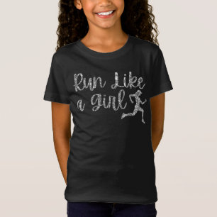 Camiseta Corre Como Un Purpurina Corredor Chica