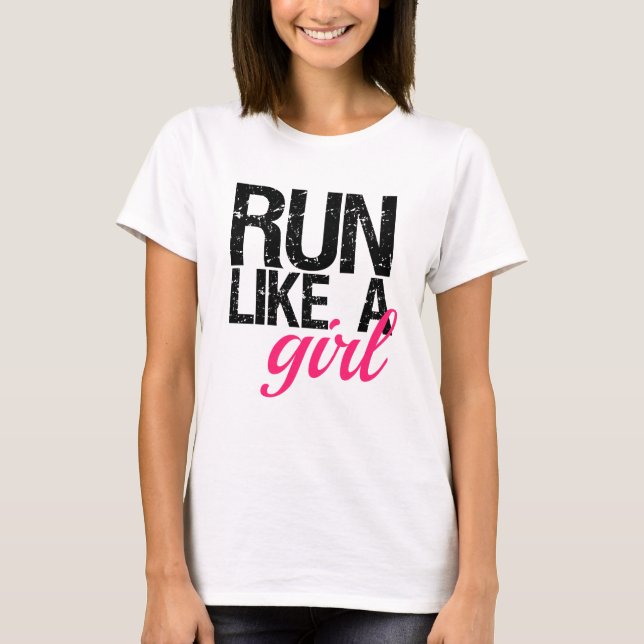 Camiseta Corre como un tanque femenino Chica (Anverso)