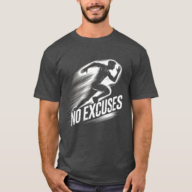 Camiseta 'Corre con Determinación - Sin Excusas' (Anverso)