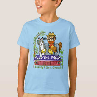 Camiseta Corre el diseño de la granja "Listo, Comienza, Cre