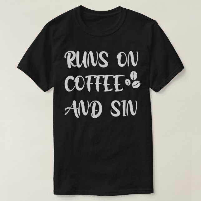 Camiseta Corre en café y pecado (Diseño del anverso)
