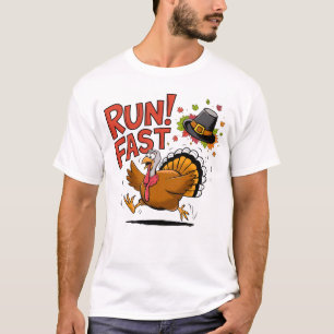 Camiseta ¡Corre! Pájaros rápidos de acción de gracias Famil