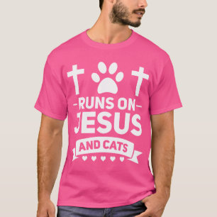 Camiseta Corre Sobre Jesús Y Gatos Jesús