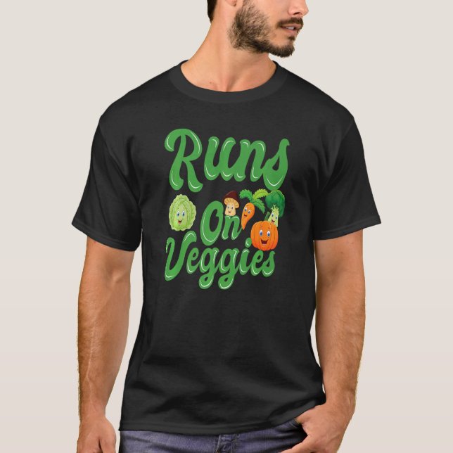 Camiseta Corre Sobre Vegetarianos Vegetarios Saludables (Anverso)