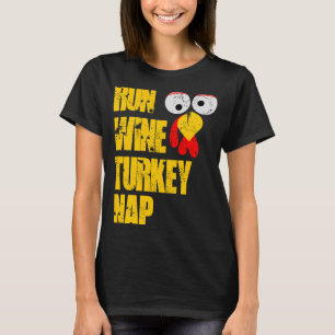Camiseta Corre Wine Turkey Nap trot de agradecimiento a los