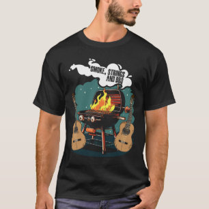 Camiseta Correas De Humo Y Músico De Bbq