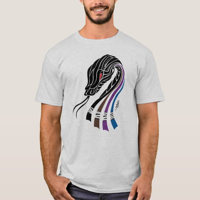Camiseta Correas de la serpiente de BJJ para Jiu Jitsu (Anverso)