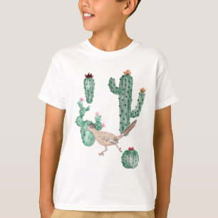 Camiseta Correcaminos con cactus arte de ave del desierto