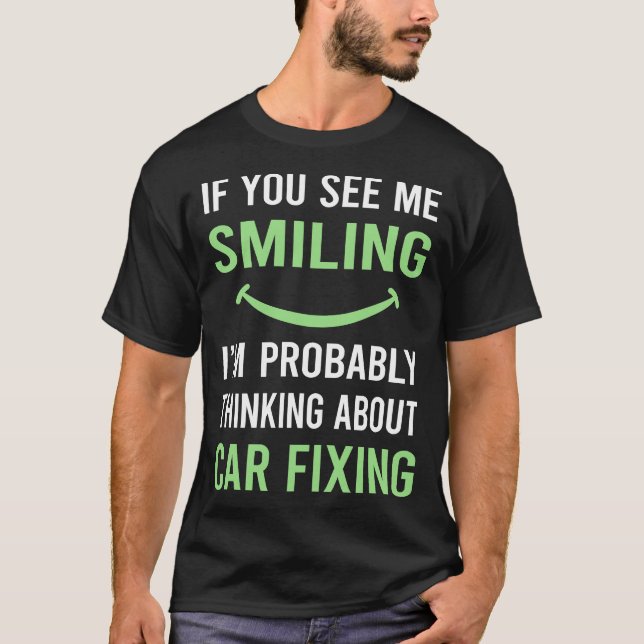 Camiseta Corrección de coches sonriente (Anverso)