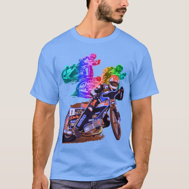 Camiseta Corredor azul de la motocicleta del carretera (Anverso)