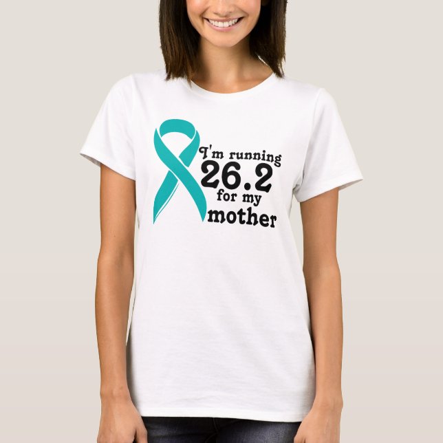 Camiseta Corredor de maratón para el cáncer ovárico (Anverso)