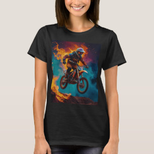 Camiseta Corredor de Motocross y Erupción Volcánica