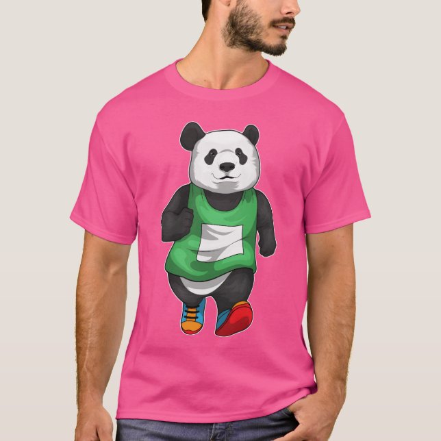Camiseta Corredor de panda Deportes retro corriendo (Anverso)
