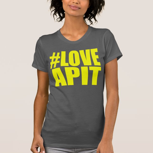 Camiseta Corredor del amarillo de la mujer del #LOVEAPIT - (Anverso)