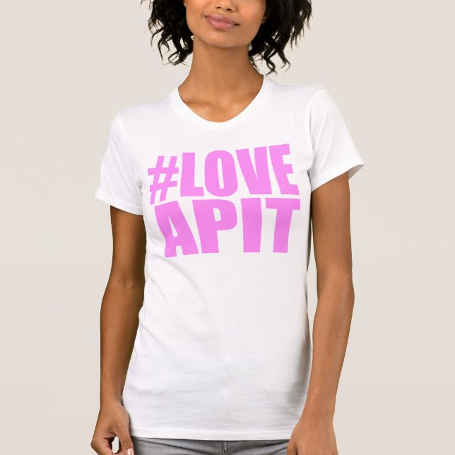 Camiseta Corredor del rosa de la mujer del #LOVEAPIT - el (Anverso)