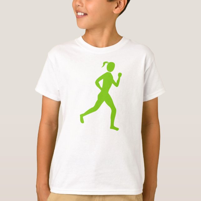Camiseta Corredora (hembra) - Martian Green (Anverso)