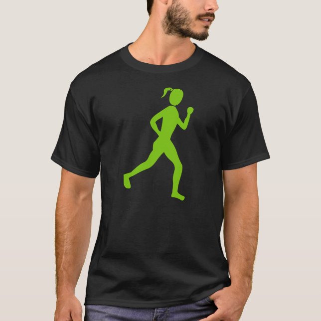Camiseta Corredora (hembra) - Martian Green (Anverso)