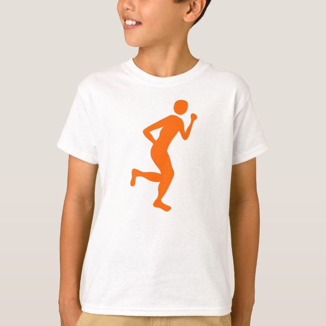 Camiseta Corredora (hombre) - Naranja (Anverso)