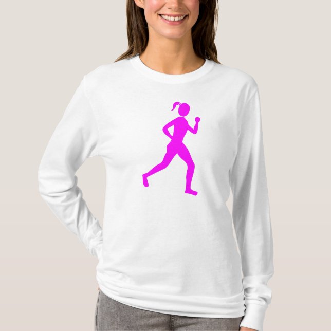 Camiseta Corredora (mujer) - Magenta (Anverso)
