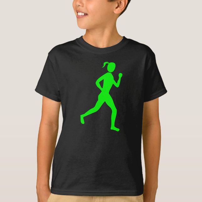 Camiseta Corredora (mujer) - Verde (Anverso)
