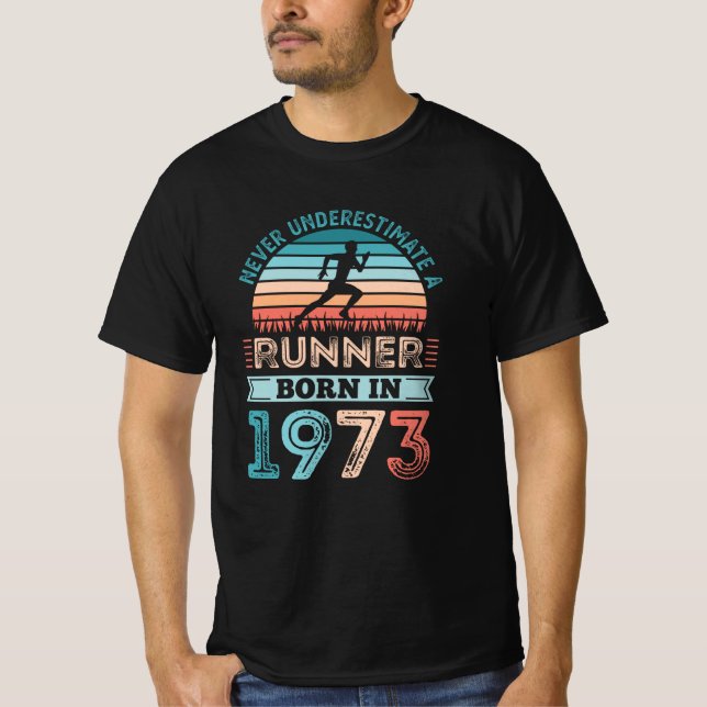 Camiseta Corredora nacida en 1973 50º regalo de cumpleaños  (Anverso)