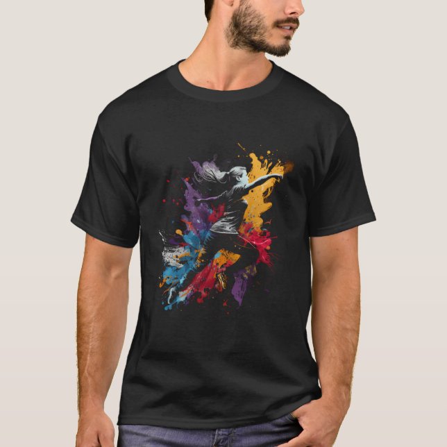 Camiseta Corredora Splash Art Sprinter que ejecuta Mamáes d (Anverso)