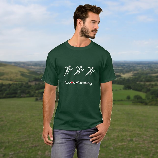 Camiseta Corredoras de eslóganes de Love Running (Example with forest green t-shirt and Vivid printing option)