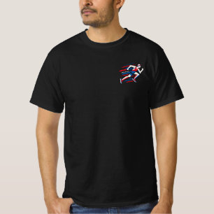 Camiseta Corredores abstractos Rojo Blanco Azul Carrera geo