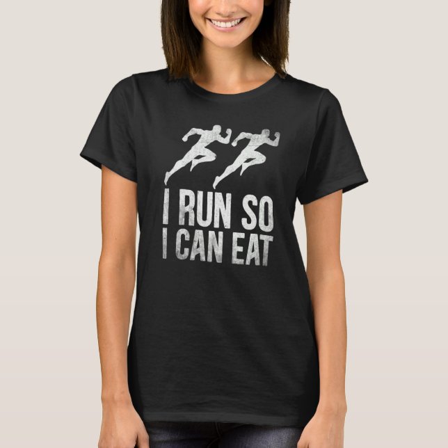 Camiseta Corredores corriendo Maratón corro para poder come (Anverso)