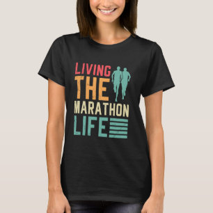 Camiseta Corredores VIVIENDO ESTA VIDA DE MARATÓN Divertido