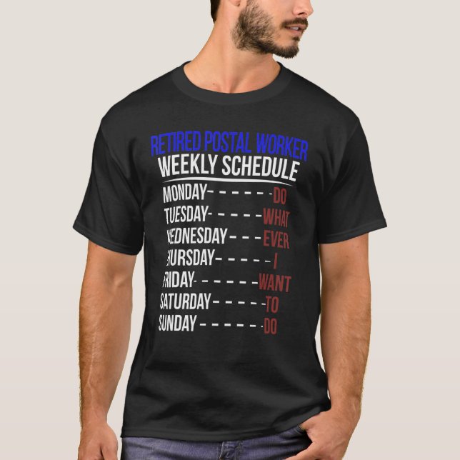 Camiseta Correo de Jubilación de Calendario de Trabajadores (Anverso)