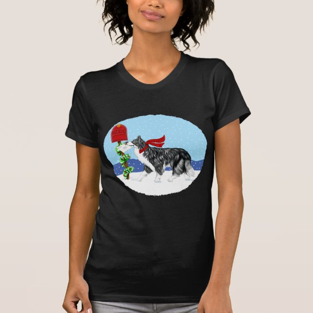 Camiseta Correo de línea de borde de navidades (Anverso)
