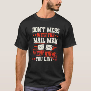 Camiseta Correo postal del Servicio de Entrega de Trabajado