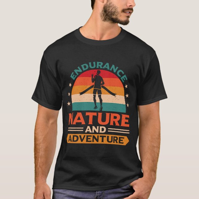 Camiseta Correr a través del país, resistencia, naturaleza  (Anverso)