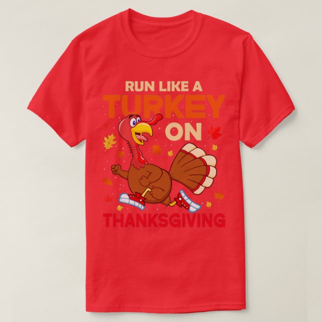 Camiseta Correr como una Turquía en Acción de Gracias (Diseño del anverso)