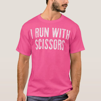 Camiseta Correr con tijeras divertidas
