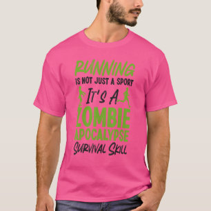 Camiseta Correr corredor media maratón zombie correr no es