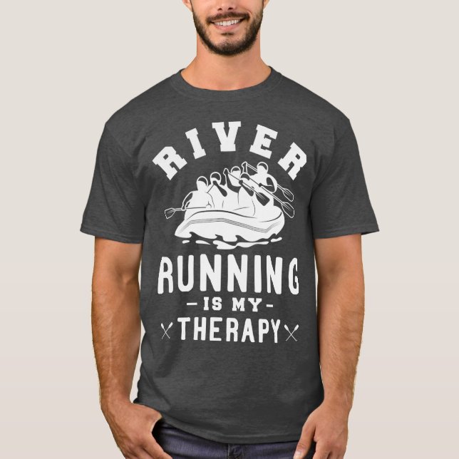 Camiseta Correr el río es mi terapia Diseño para un Rafting (Anverso)