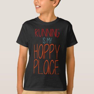Camiseta Correr es mi feliz lugar Funny Marathon Runner