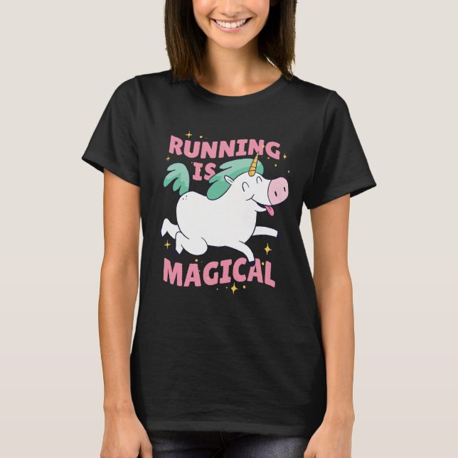 Camiseta Correr es unicornio mágico (Anverso)