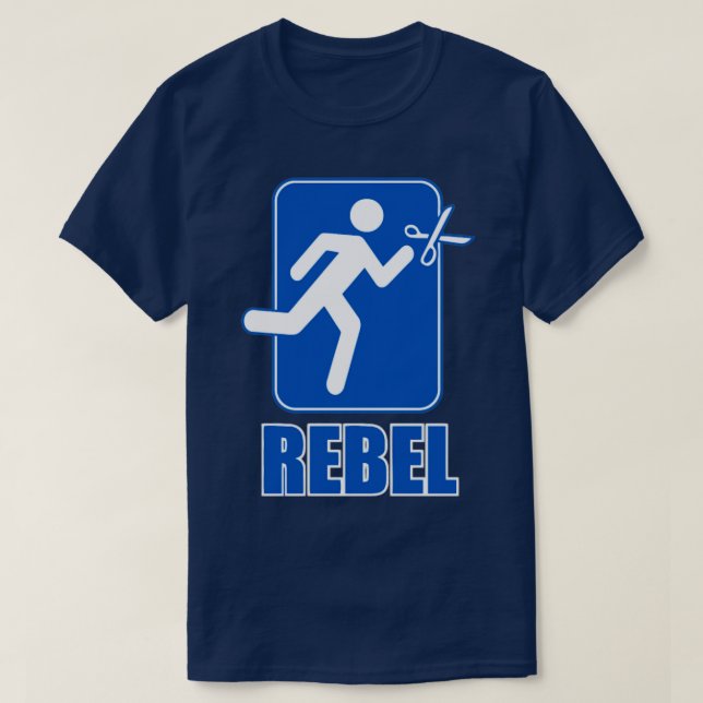 Camiseta Correr rebelde con tijeras (Diseño del anverso)